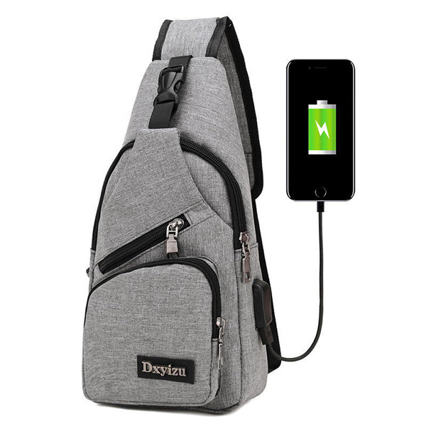 Canvas USB Rechargeable Chest Bag