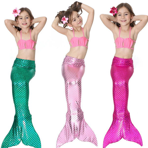 3Pcs Mermaid Swimsuit For Girls 4Y to 13Y
