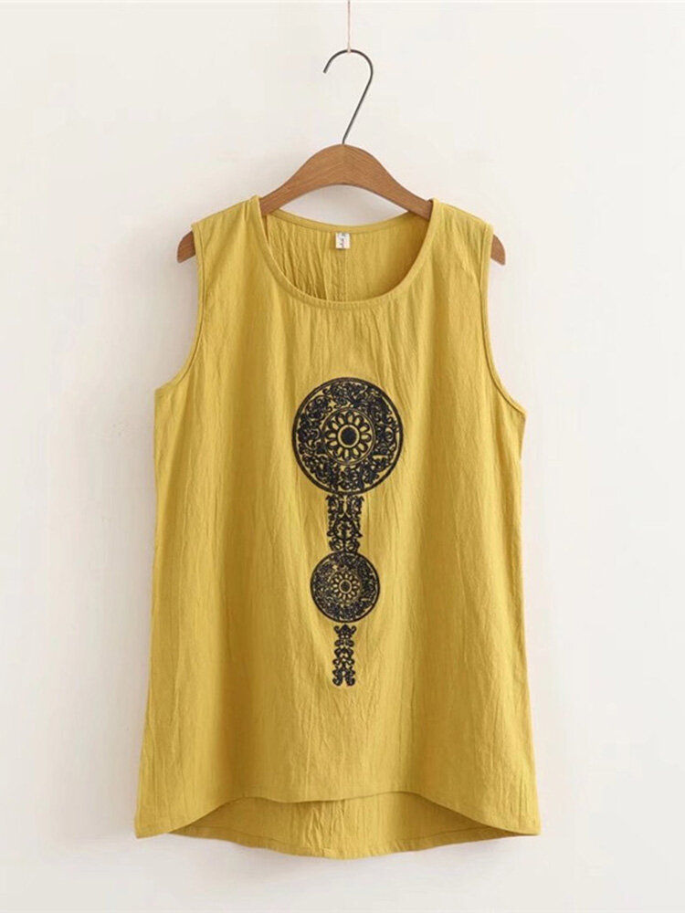 Vintage Embroidery Tank Tops for Women