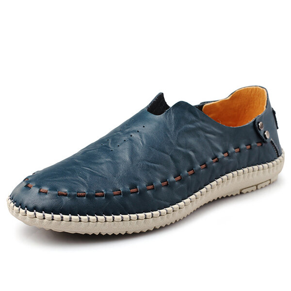 Men Weave Slip On Knitting Leather Pure Color Loafers - NewChic