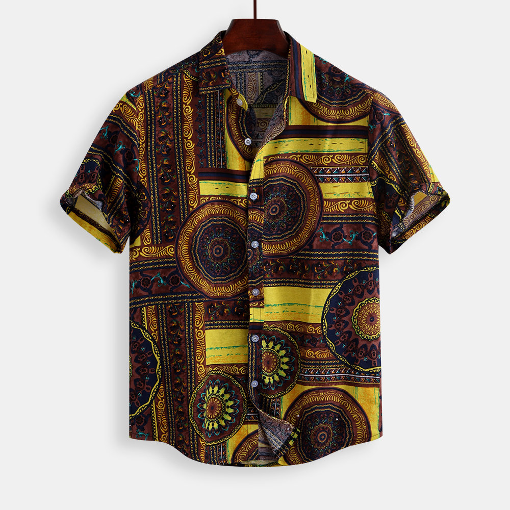 Tropical Printing Cotton Shirts