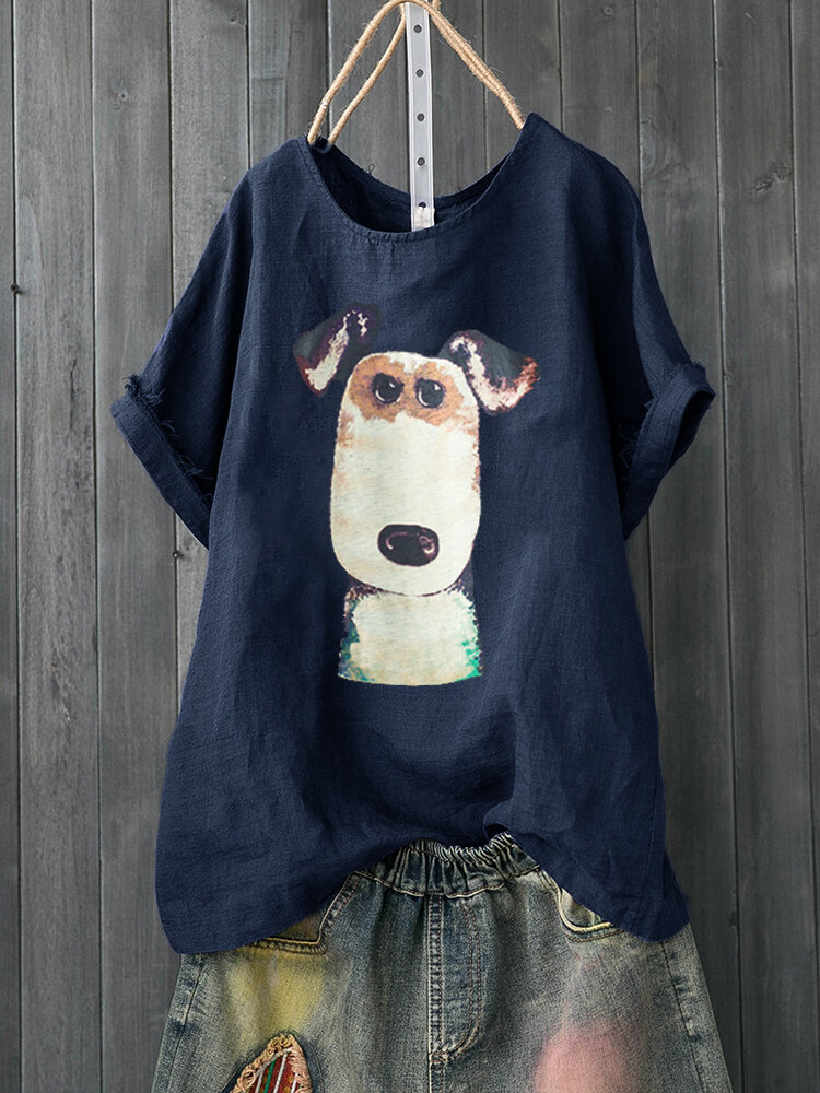 Cartoon Dog Casual T-shirt
