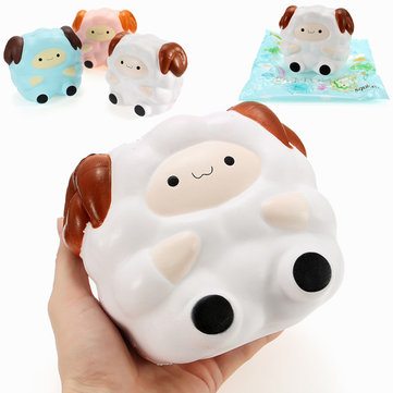 

Squishy Jumbo Sheep 13cm Slow Rising With Packaging Collection Gift Decor Soft Squeeze Toy, White blue pink