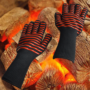 

1 Pcs Oven BBQ Mitts Cut Heat Resistant Gloves Non-slip Grilling Cooking Gloves, Blue/yellow black/red/green red