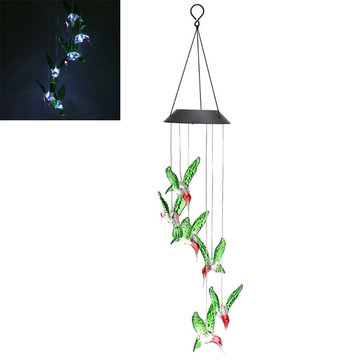 

LED Solar Pendant Light Lamp Hummingbird Wind Chime