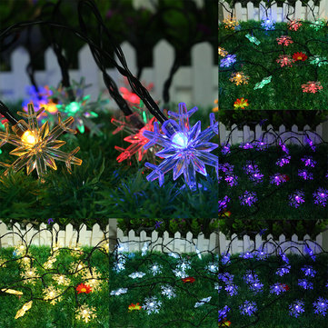 

Solar Powered 5M 20LED Snowflake Bling Fairy String Lights Christmas Outdoor Party Home Decor, Purple multicolor blue warm white white