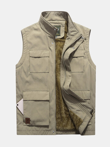 

Waterproof Fishing Mutil-Pocket Fleece Lining Vest