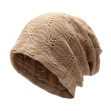 

Unisex Thin Hollow Cotton Hedging Cap Casual Breathable Skullies Beanies Hat, Khaki