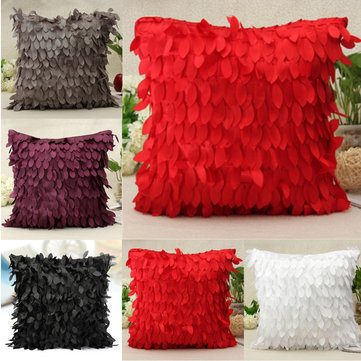 

Satin Leavese Design Pillow Case Home Office Car Cushion Cover, Red purple black white