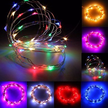 

5M 50 LED Copper Wire Fairy String Light Battery Powered Waterproof Xmas Party Decor, Red yellow blue green warm white white purple