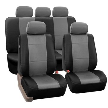 

9Pcs/Set PU Leather Car Seat Detachable Covers, Grey white yellow blue red pink green black