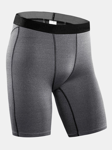 

Mens PRO Compression Elastic Quick-drying Fitness Jogging Training Tights Sport Shorts, Black blue fluorescent green gray