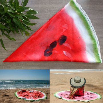 

59" Watermelon Mandala Round Beach Towel Throw Rug Boho Tapestry Yoga Mat