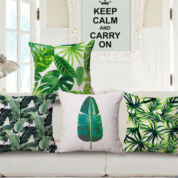 

45x45cm Tropical Tree Cotton Linen Cushion Cover, White