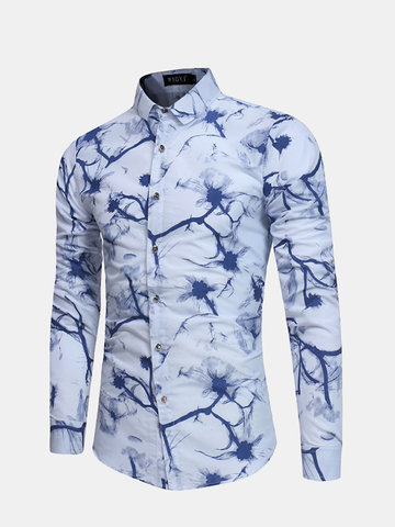 

Traditional Modish Floral Ink Printed Shirt