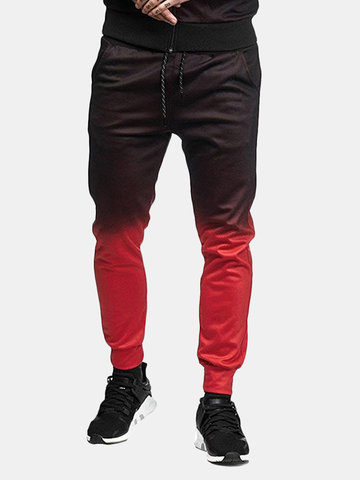

Contrast Color Cotton Harem Pants, White red