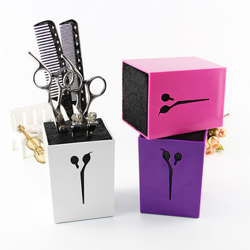 

Hair Scissors Storage Box Pot Hairdressing Clips Holder Barber Salon Tools Case, Blue black pink white purple green