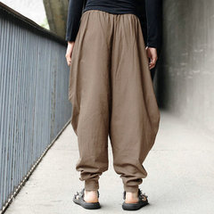 INCERUN Casual Cotton Linen Solid Color Baggy Loose Fit Harem Pants for ...